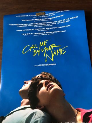 Call Me By Your Name Movie Poster 27x40 D/s