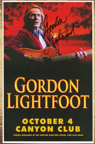 Gordon Lightfoot Autographed Gig Poster Carefree Highway