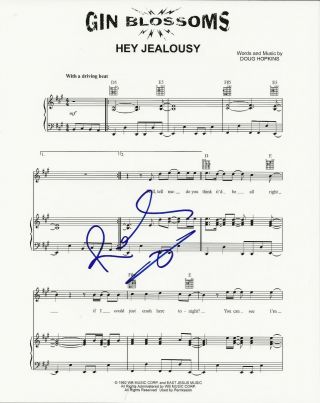 Robin Wilson Of Gin Blossoms Real Hand Signed Hey Jealousy Sheet Music
