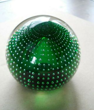 Vintage Quality Art Glass - Concentric Controlled Bubble Paperweight 3.  0” - 328