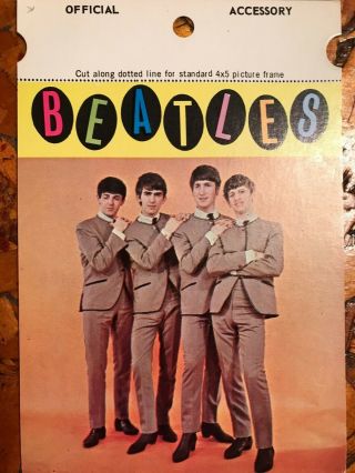 1964 Rare Beatles Memorabilia Official Accessory Picture Card 4x6