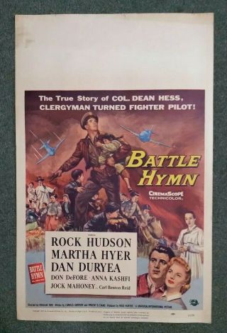 " Battle Hymn " Rock Hudson,  Martha Hyer Movie Poster,  1957