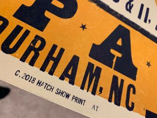Jason Isbell & the 400 Unit Durham,  NC DPAC Hatch Show Print 2/10 - 2/11/2018 2
