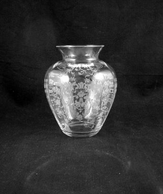 Fostoria Navarre Etched Vase - 5 1/4 Inch