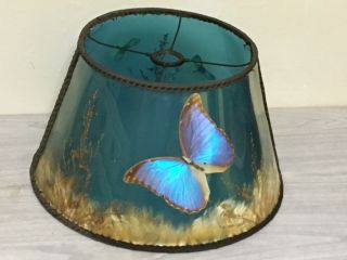 Van Briggle Arts & Crafts Deep Blue Iridescent Lamp Shade 14”