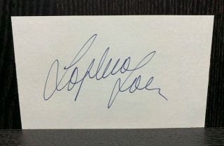 Sophia Loren Autograph Signed Card Star Actress The Black Orchid