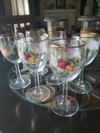 Set of 8 Royal Albert Old Country Roses 7 1/4 inch 12 Ounce Wine Glass/Goblet 2