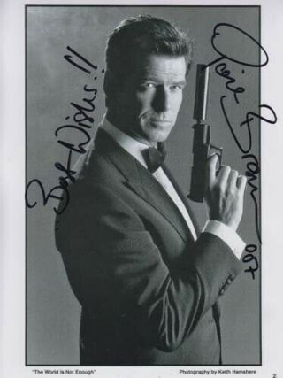 Pierce Brosnan 007 James Bond Authentic Autograph As James Bond Rare Full Sign.