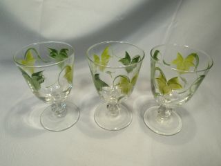 Franciscan Ivy pattern,  8 glass goblets by Libbey. 2