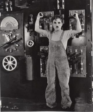 Charlie Chaplin - Factory Dynamo - " Modern Times " 1936 Still