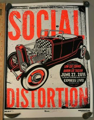 Rare 2018 Social Distortion Tour Poster 1/100 Limited Ed.  @columbus Ohio 24 " X18 "