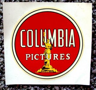 Columbia Pictures Studio Employee Parking Decal Sticker Vintage Movie Studio