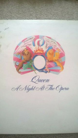 Queen,  Blares 1st Press Night At The Opera Lp And Signed Page