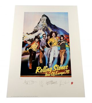 The Rolling Stones Tour Of Europe 1976 Plate Signed Lithograph Print 17x23 /5000