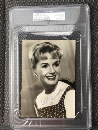 Debbie Reynolds Signed Vintage Photo Psa Dna Singing In The Rain