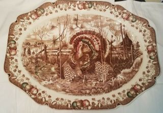 Johnson Brothers " His Majesty " Turkey Platter 20.  5x16 Inches.  - Made In England