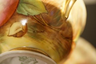Aynsley Bone China Gold Orchard Fruit Cup & Saucer Signed Brunt/JonesEngland 10 5