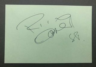 Signed In 1988 - Ric Ocasek - The Cars Vintage Autograph Rock And Roll Wave