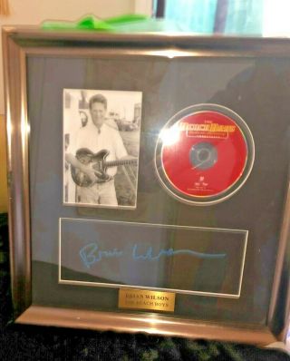 Authentic Brian Wilson Signature,  Photo,  And Beach Boys Cd Framed Set