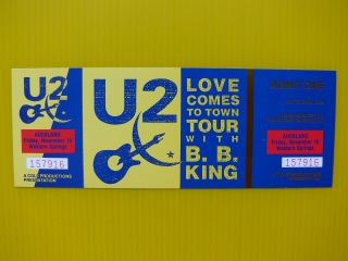 U2 - Bb King 1989 Zealand Concert Tickets 3x