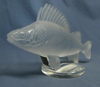 Vintage Lalique Perch Fish Figurine Art Glass Signed