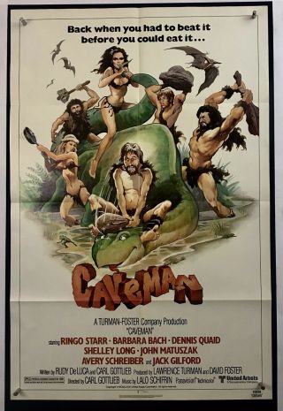 Caveman Movie Poster (fine) One Sheet 1981 Ringo Starr Dennis Quad 3529