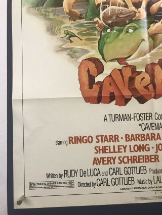 CAVEMAN Movie Poster (Fine) One Sheet 1981 Ringo Starr Dennis Quad 3529 5
