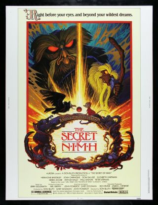 The Secret Of Nimh ✯ Cinemasterpieces 30x40 Rare Movie Poster 1982