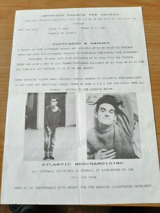 The Smiths Morrissey Rare Merchandise flyers Posters T Shirts Tapes 2