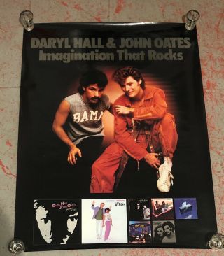 Hall & Oates Orig.  Imagination That Rocks Record Store Promo Poster 1980 