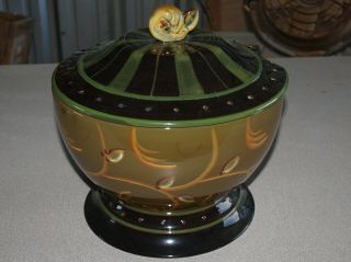 Demdaco - Chocolate Berries - Hand Painted - Soup Tureen With Ladle