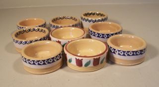 Nicholas Mosse Pottery Small Bowls Butter Pat Ireland Set Of 9 Tulip