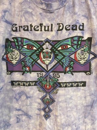 Vtg Grateful Dead Tie Dye Shirt.  Gdm 1995.  Tour.  Butterfly.  Size Xl