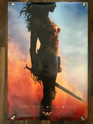 Wonder Woman Movie Film Double Sided Theatrical Poster 27x40 D/s 2017 Gal Gadot