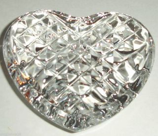 Waterford Heart Paperweight Hand Cooler Crystal Wedding Heirloom Ireland