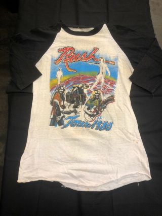 Vintage Rush 1980 Tour Concert Tour Baseball T - Shirt