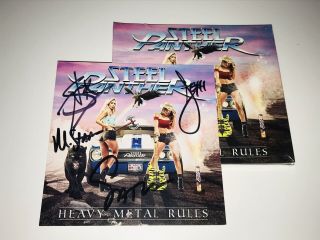 Steel Panther Band Signed Cd Heavy Metal Rules 2019 Glam Rock