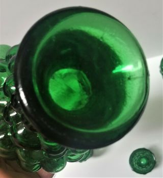 Vintage MID CENTURY MODERN Empoli Glass Grape Carafe Genie bottle,  RARE GLASSES 8
