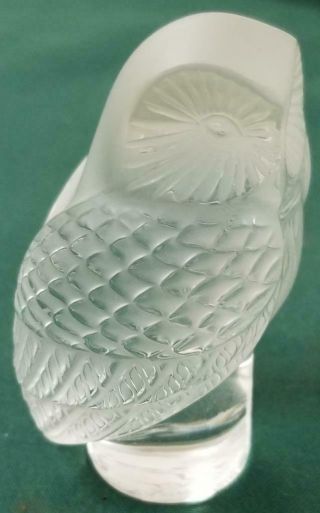 Signed Lalique Vintage Lalique France Crystal " Chouette " Owl Signed Figurine
