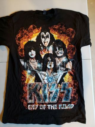 Kiss End Of The Road Tour 2019 Official Merch T - Shirt,  Detroit,  Size Med