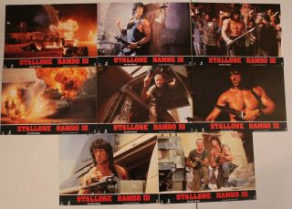 Sylvester Stallone Rambo Iii Spanish Lobby Card Set 8 Richard Crenna