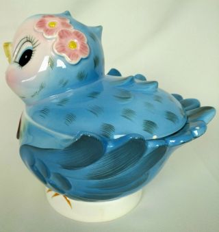 Vintage Geo Z LEFTON Bluebird Cookie Jar Ceramic Figural Made in Japan 7169 4