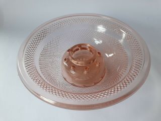Art Deco Pink Glass Little Float Bowl And Frog (fits Windy Wendy) Mueller