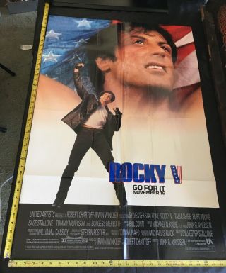 Vintage 1990 Rocky V Movie Theater Poster Sylvester Stallone