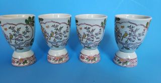 Adams Calyx Singapore Bird Double Egg Cup Set Of 4 Cups Antique 100,  Years Old