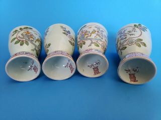 Adams Calyx Singapore Bird Double Egg Cup Set of 4 Cups Antique 100,  Years Old 3