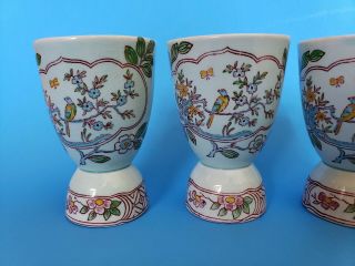 Adams Calyx Singapore Bird Double Egg Cup Set of 4 Cups Antique 100,  Years Old 7