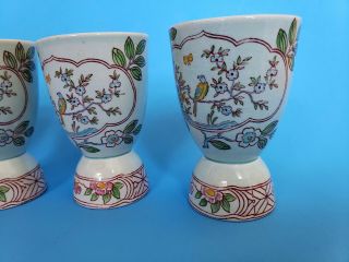 Adams Calyx Singapore Bird Double Egg Cup Set of 4 Cups Antique 100,  Years Old 8