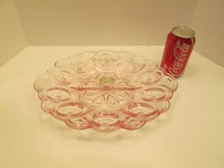 Moon and Stars Pattern Glass Weishar LE Smith Lavender Pink Club Piece Egg Plate 4