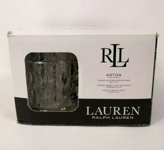 Ralph Lauren Aston Fine Crystal Set of 4 Double Old Fashioned Glasses 11.  8oz 2